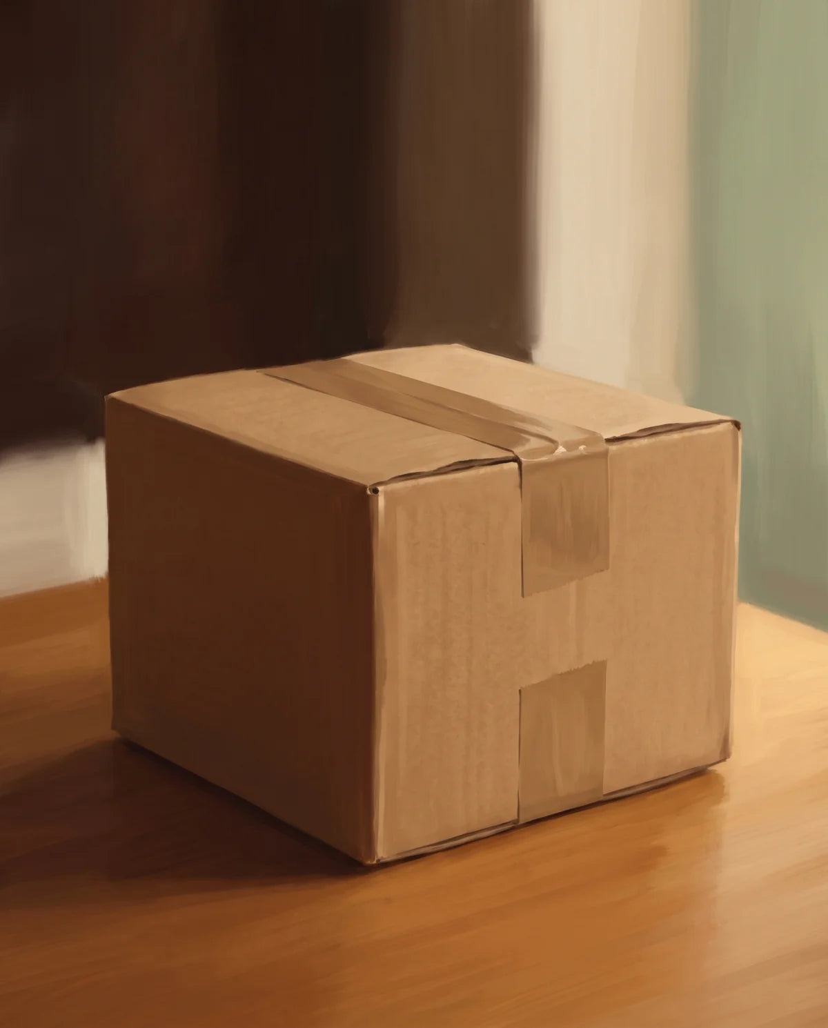 Neutrales, unbeschriftetes Versandpaket ohne Absender